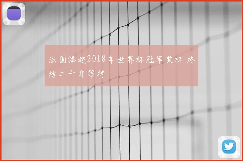 法国捧起2018年世界杯冠军奖杯 终结二十年等待